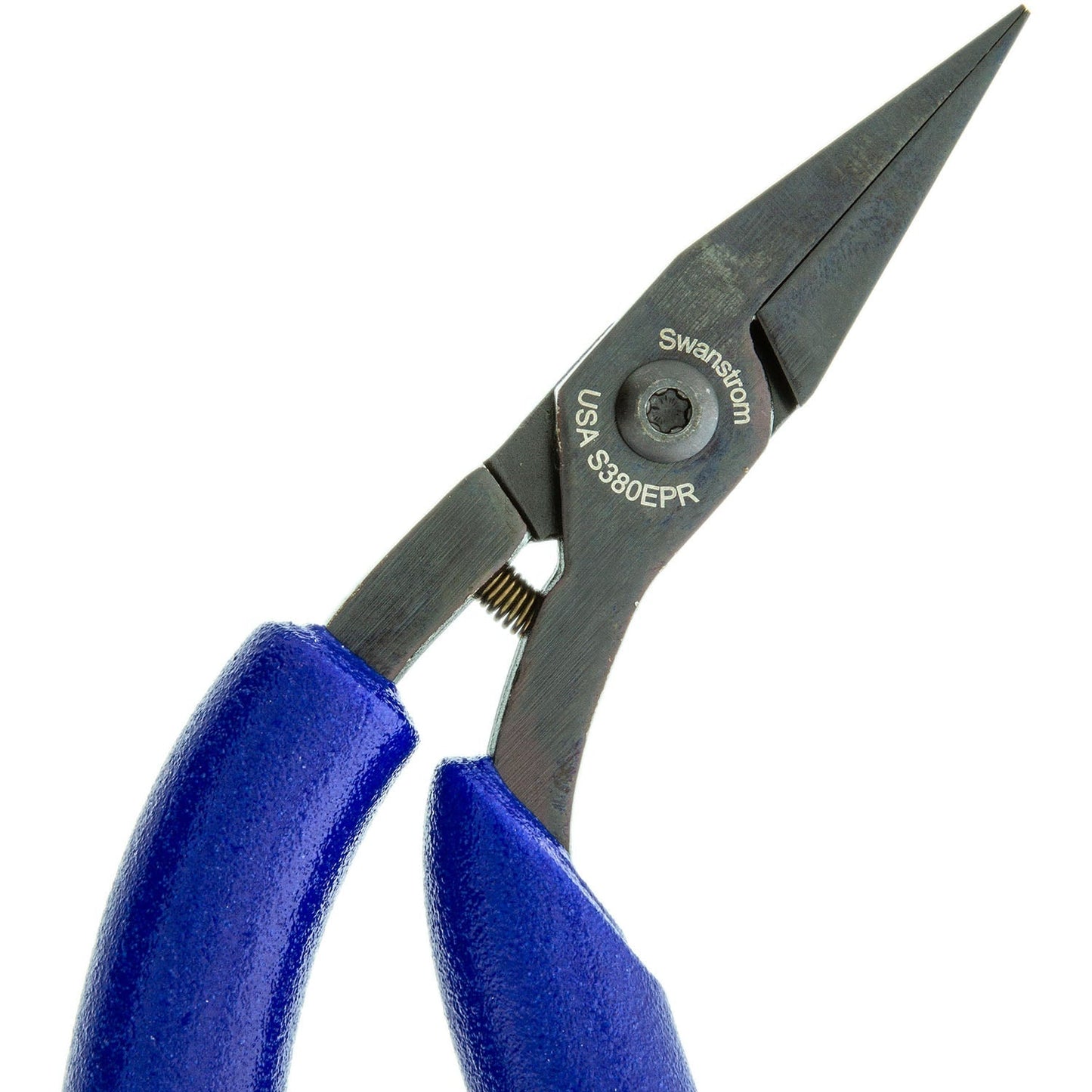 Pliers - Flat Nose, Midsize, Smooth Jaw, Long Ergonomic Pistol Grip (Swanstrom S380EPR)