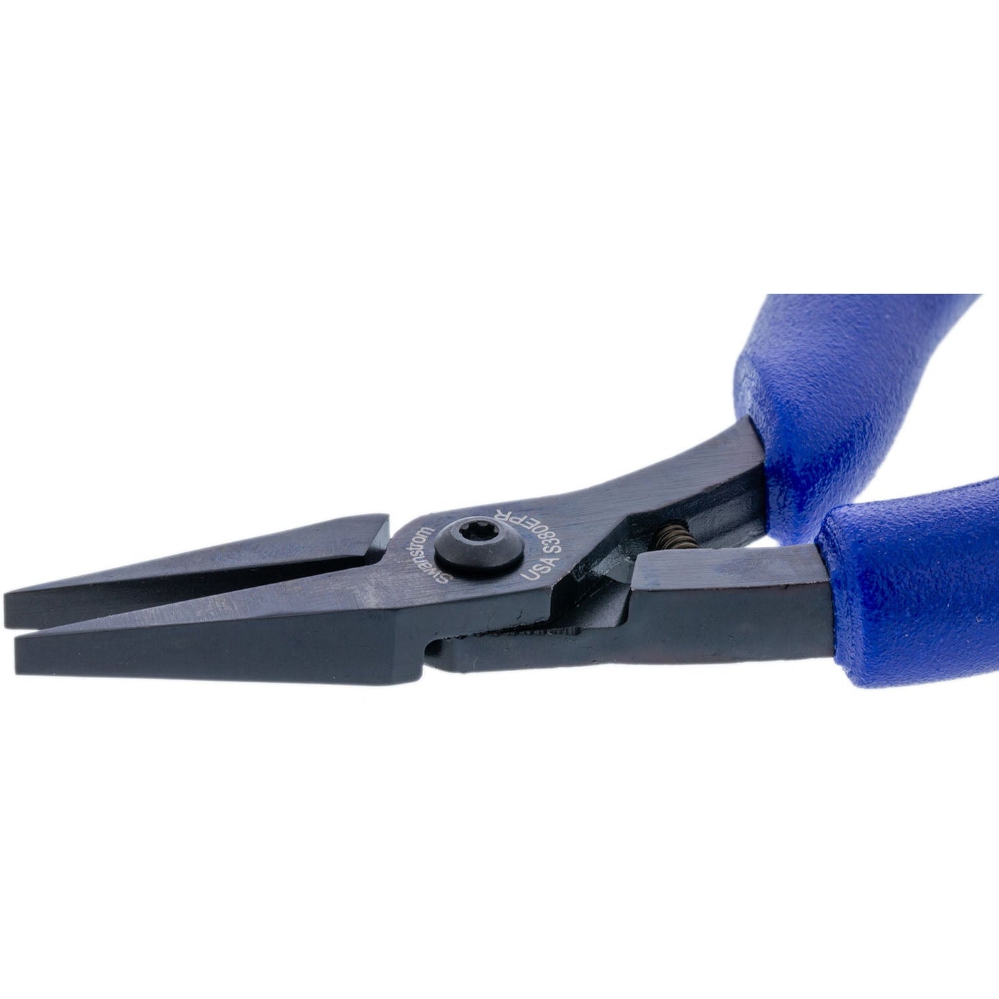 Pliers - Flat Nose, Midsize, Smooth Jaw, Long Ergonomic Pistol Grip (Swanstrom S380EPR)